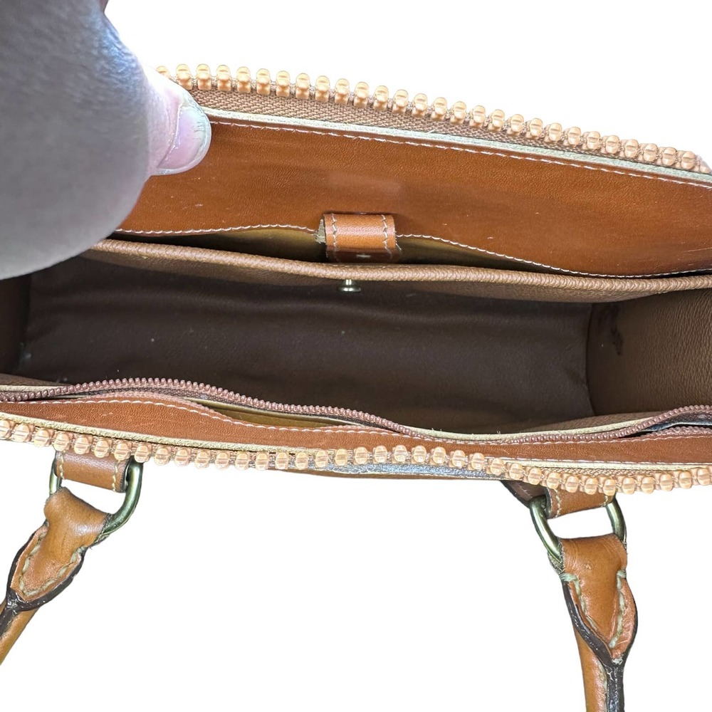 Vintage 90s Dooney & Bourke Color Block Pebbled Leather All Weather Duck Purse - Picture 11 of 12